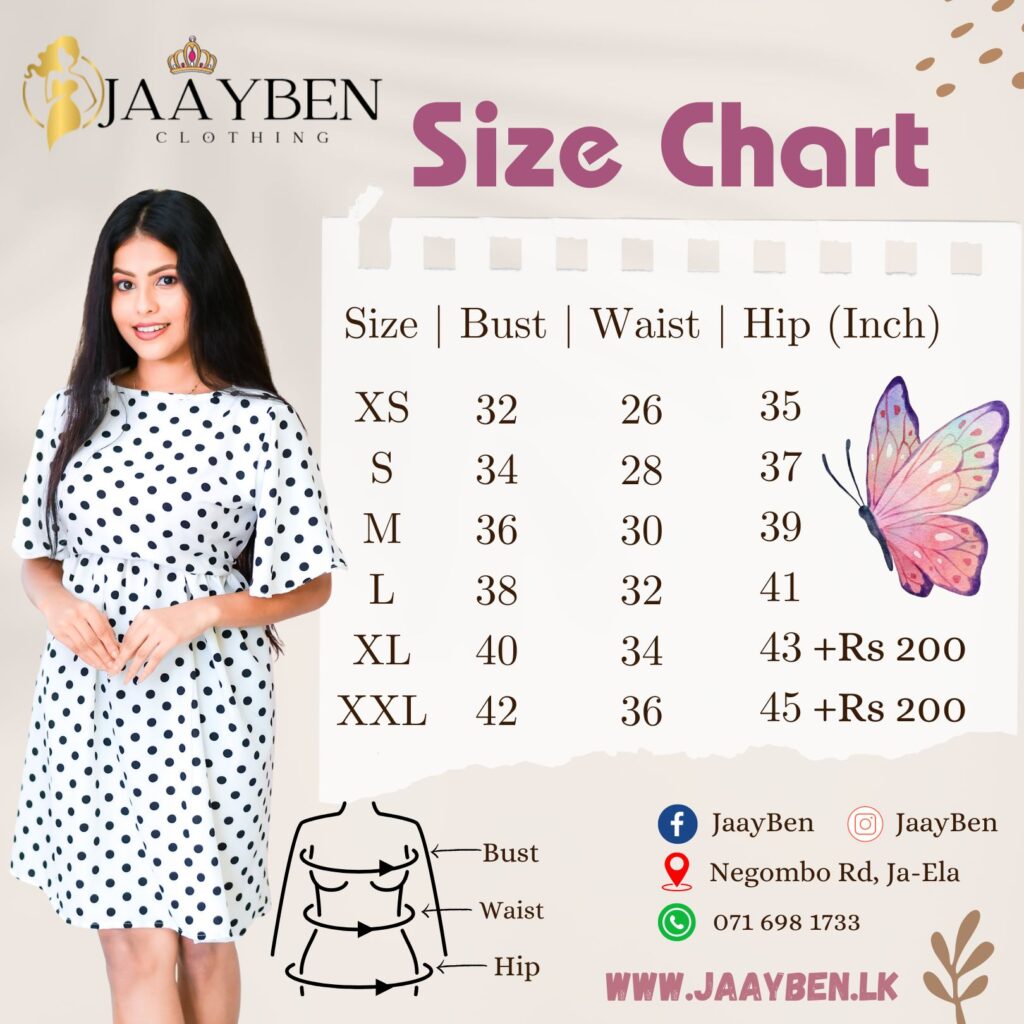 JaayBen Size Chart