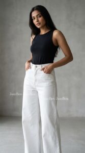 White Wide Leg Denim