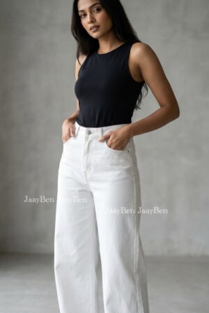 White Wide Leg Denim