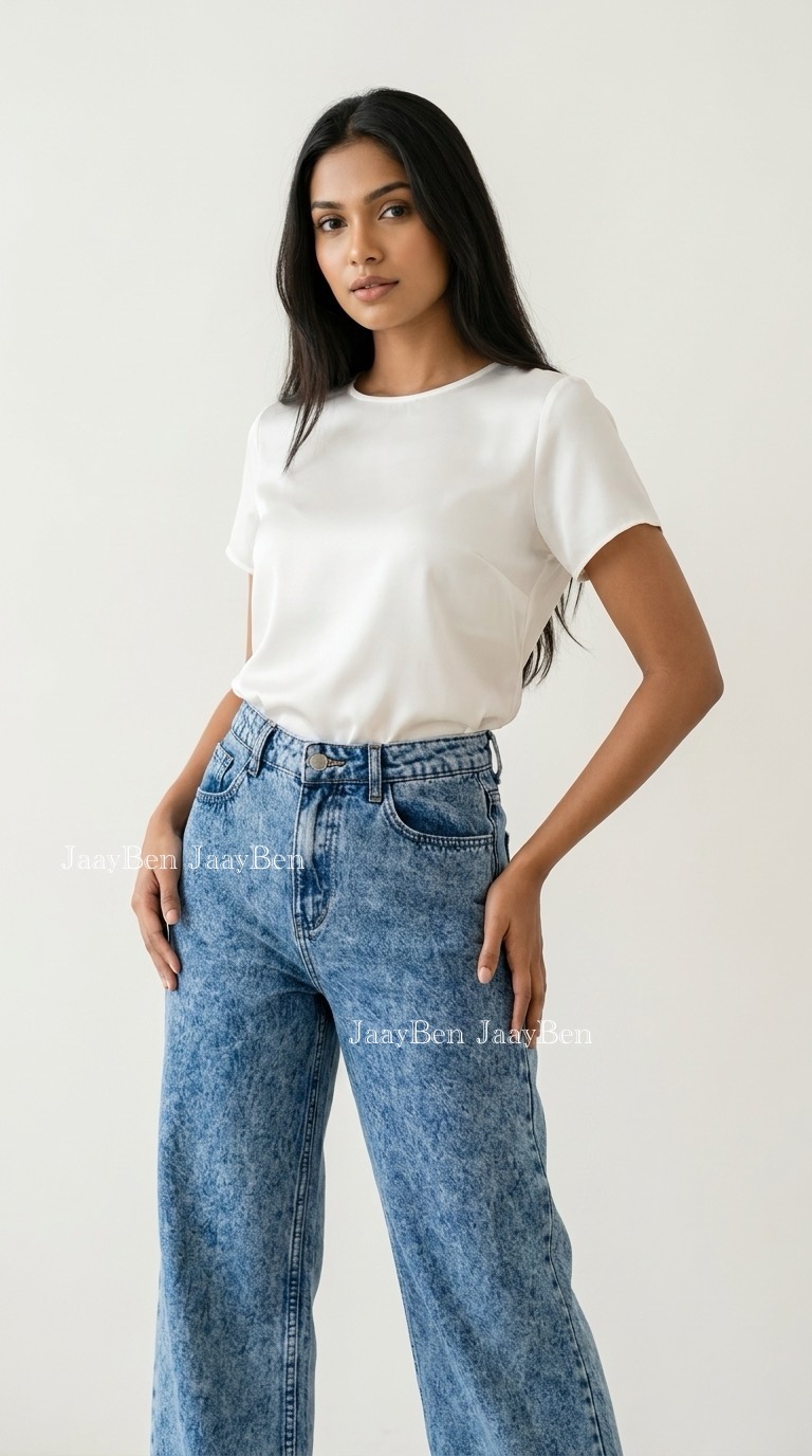 Light Blue Acid Wash Wide Leg Denim 1 Light Blue Acid Wash Wide Leg Denim
