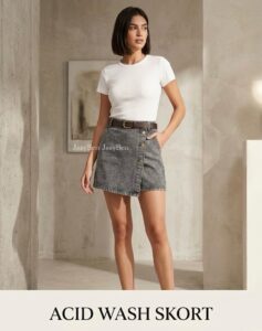Home 6 Acid Wash Skort
