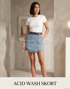 Home 13 Acid Wash Skort