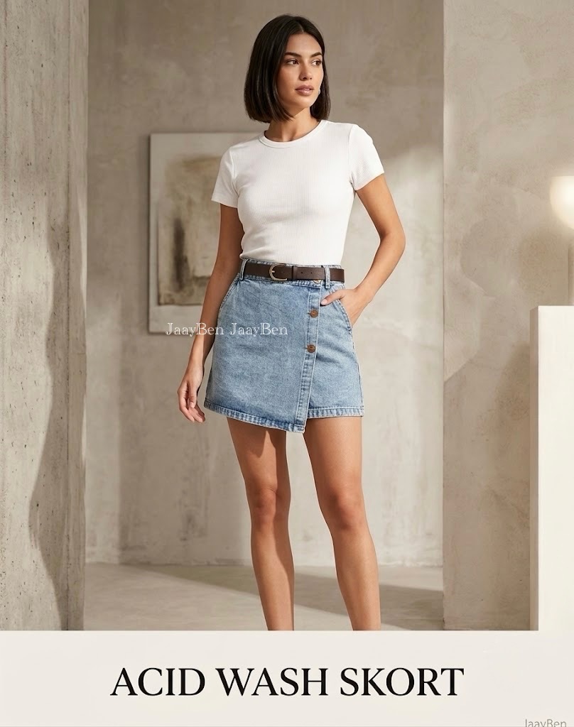 Acid Wash Skort 1 Acid Wash Skort